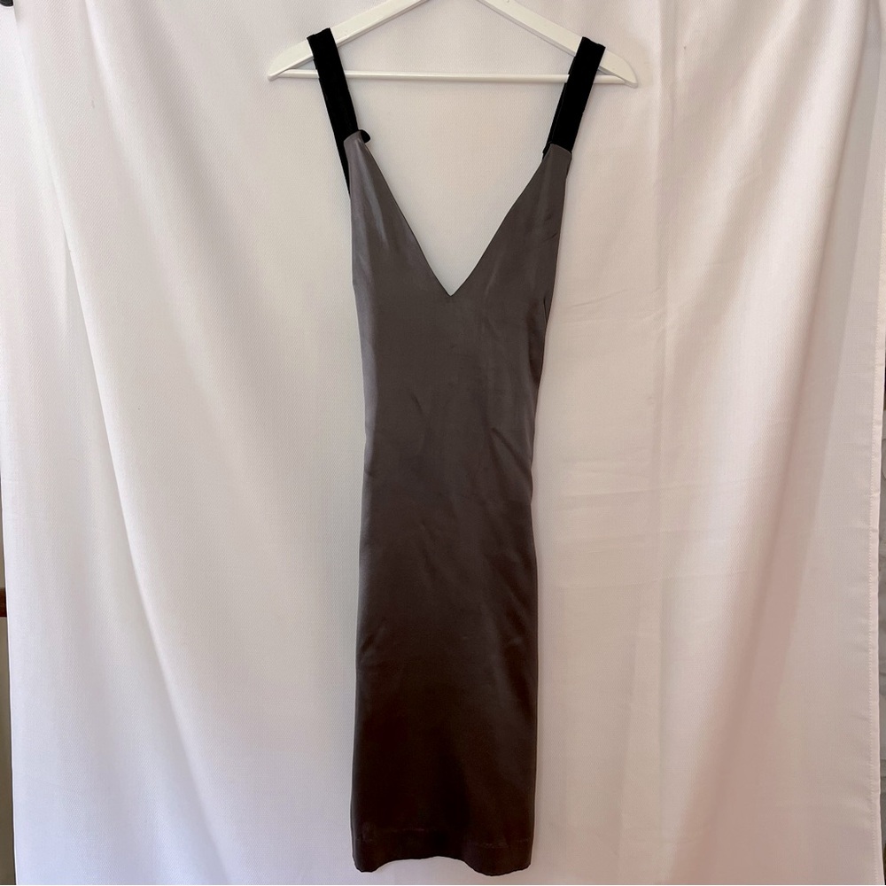 Elegant Backless Gray Dress